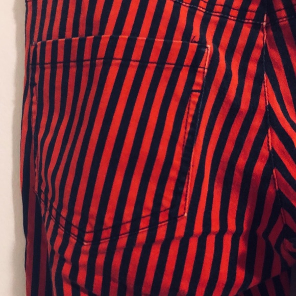 DIVIDED red + black striped skinny jeans - Picture 7 of 11
